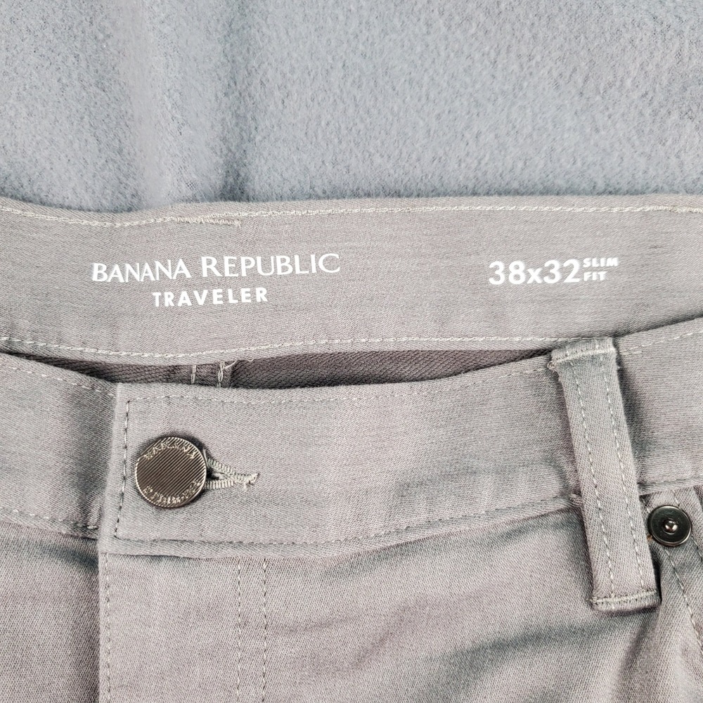 Banana republic traveler mens pants slim fit 38x32(31) gray - Picture 2 of 7